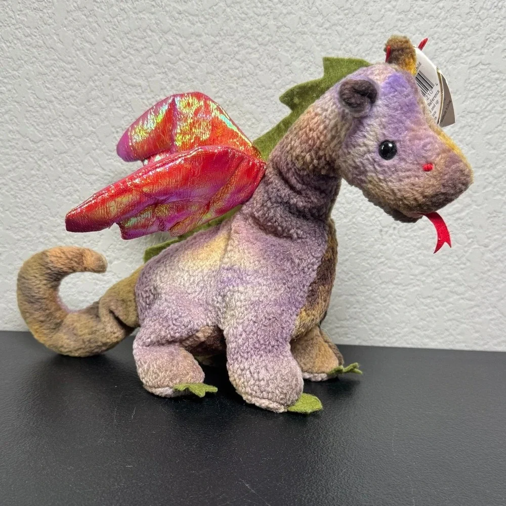 Ty Beanie Baby Scorch the Dragon 1998 Multicolor Iridescent Wings Plush 4210